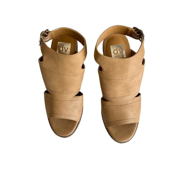 Dolce Vita Brista Brown Faux Leather Stacked Heel Ankle Strap Sandals Size 8.5 - Picture 2 of 9